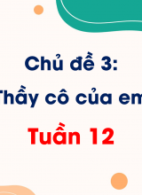 Chủ đề 3 Thầy cô của em  Tuần 12